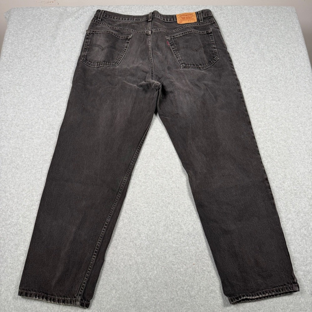 Vintage 90s Levis 550 Relaxed Fit Black Denim Jeans 42x32 Tapered Leg Grunge